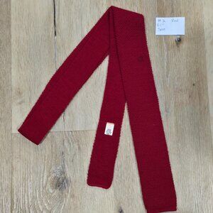 Private Club Red Wool Knit Tie Vintage Skinny USA